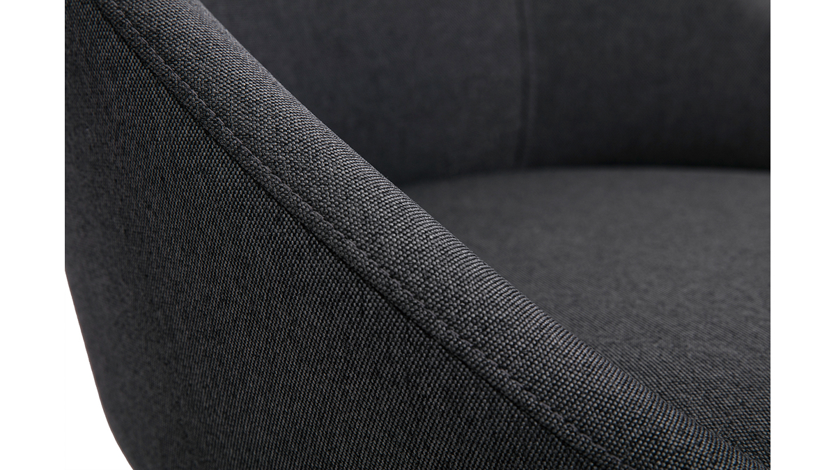 Chaise en tissu gris fonc et mtal noir BOOMER
