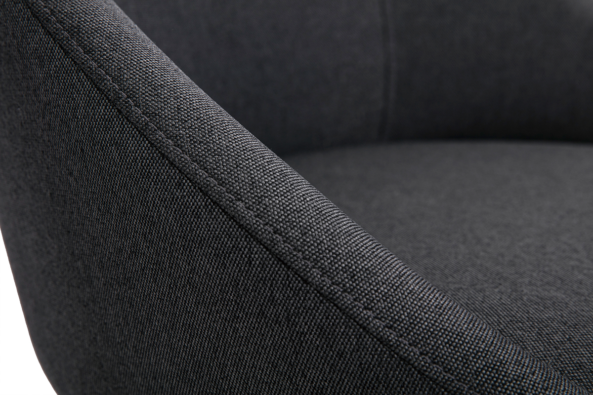 Chaise en tissu gris fonc et mtal noir BOOMER