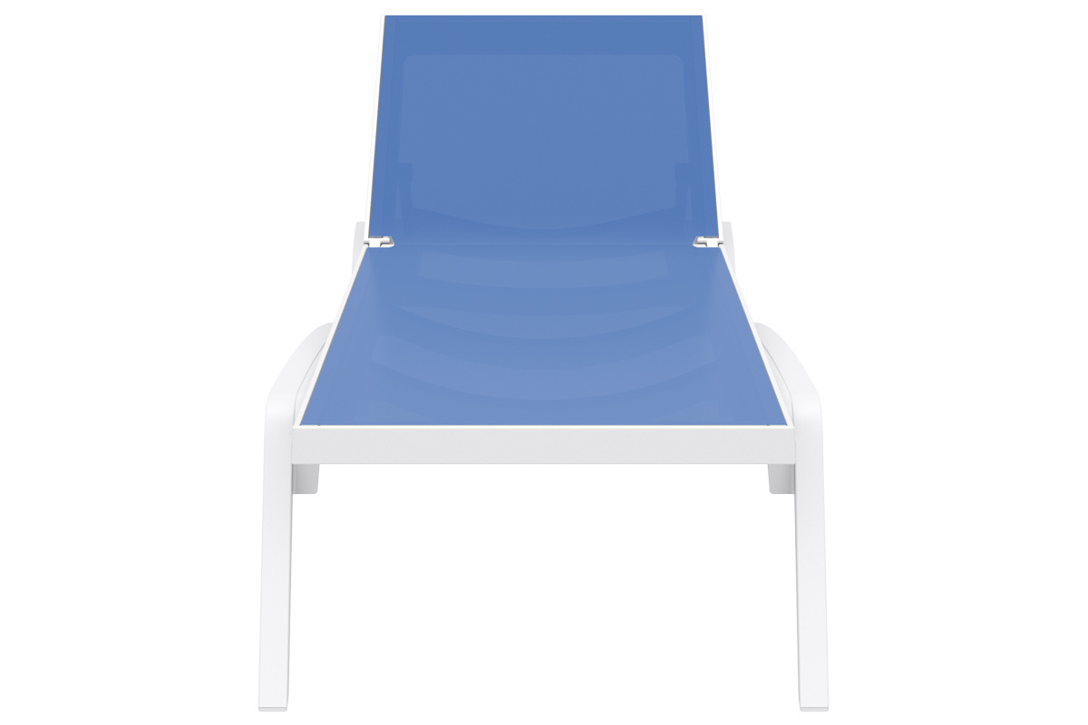 Chaise longue bleue et blanche  roulettes CORAIL