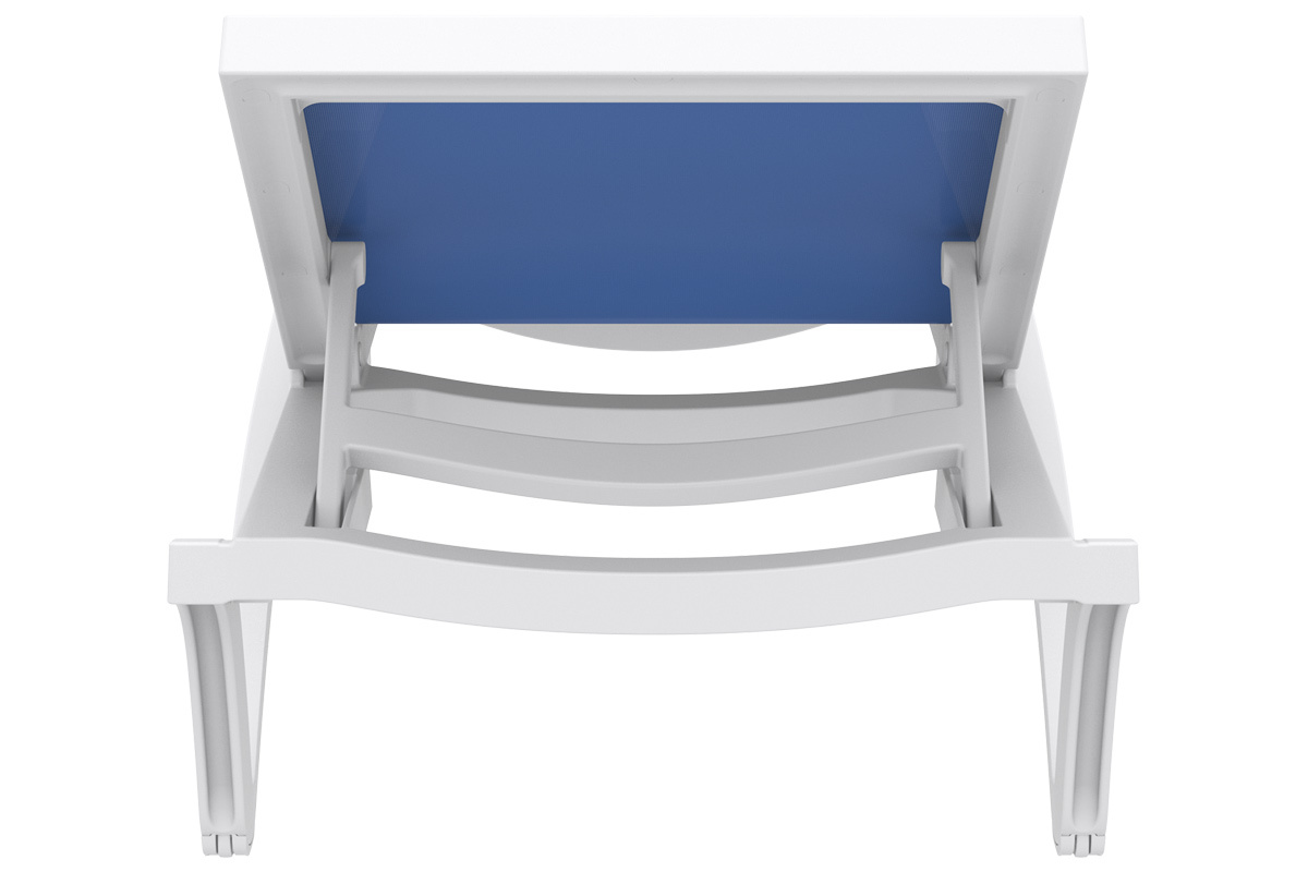 Chaise longue bleue et blanche  roulettes CORAIL