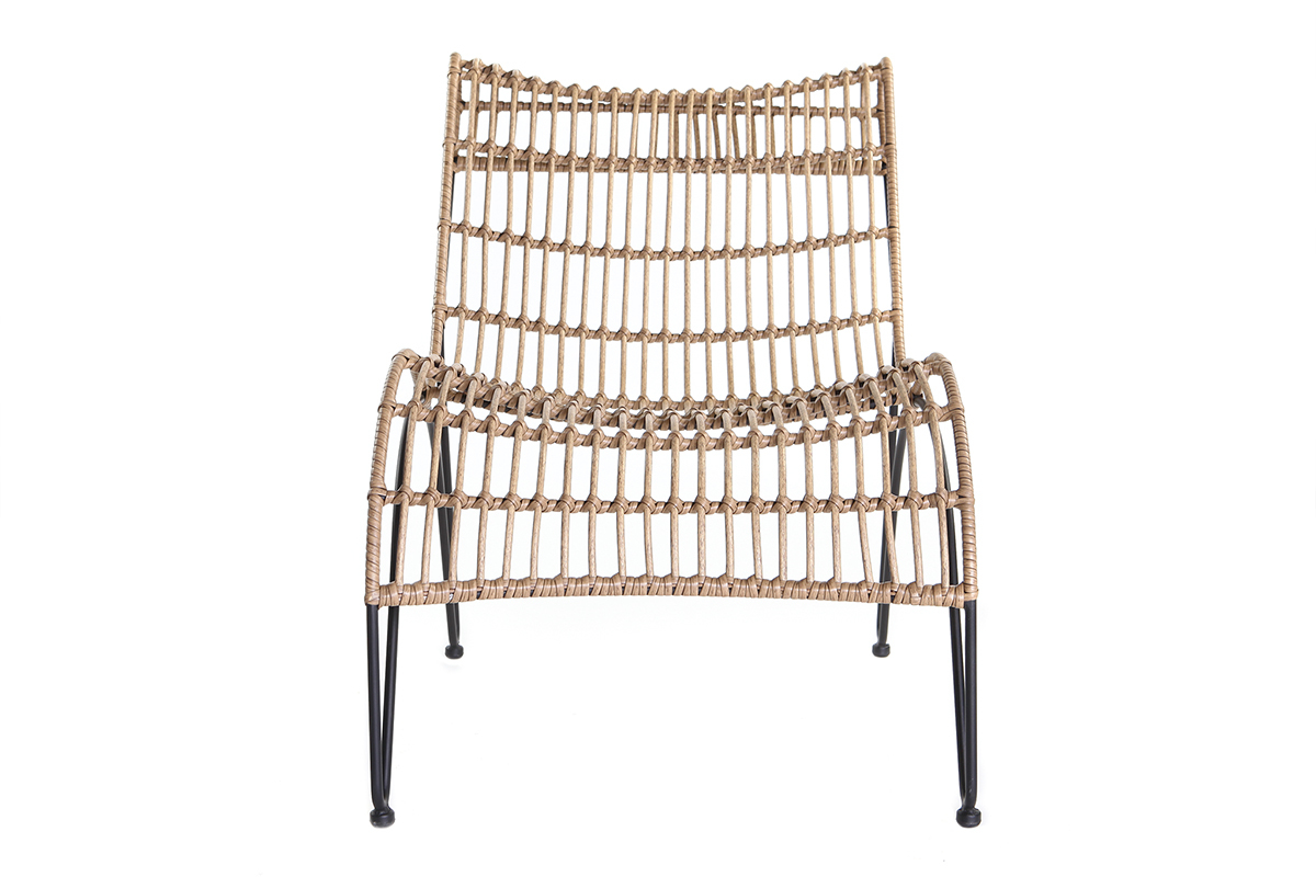 Chaise longue en fils de r�sine fa�on rotin BELLAVISTA