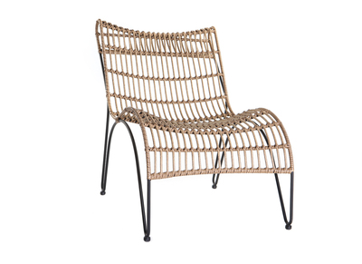 Chaise longue en fils de résine façon rotin BELLAVISTA - Chaise longue en fils de résine façon rotin BELLAVISTA