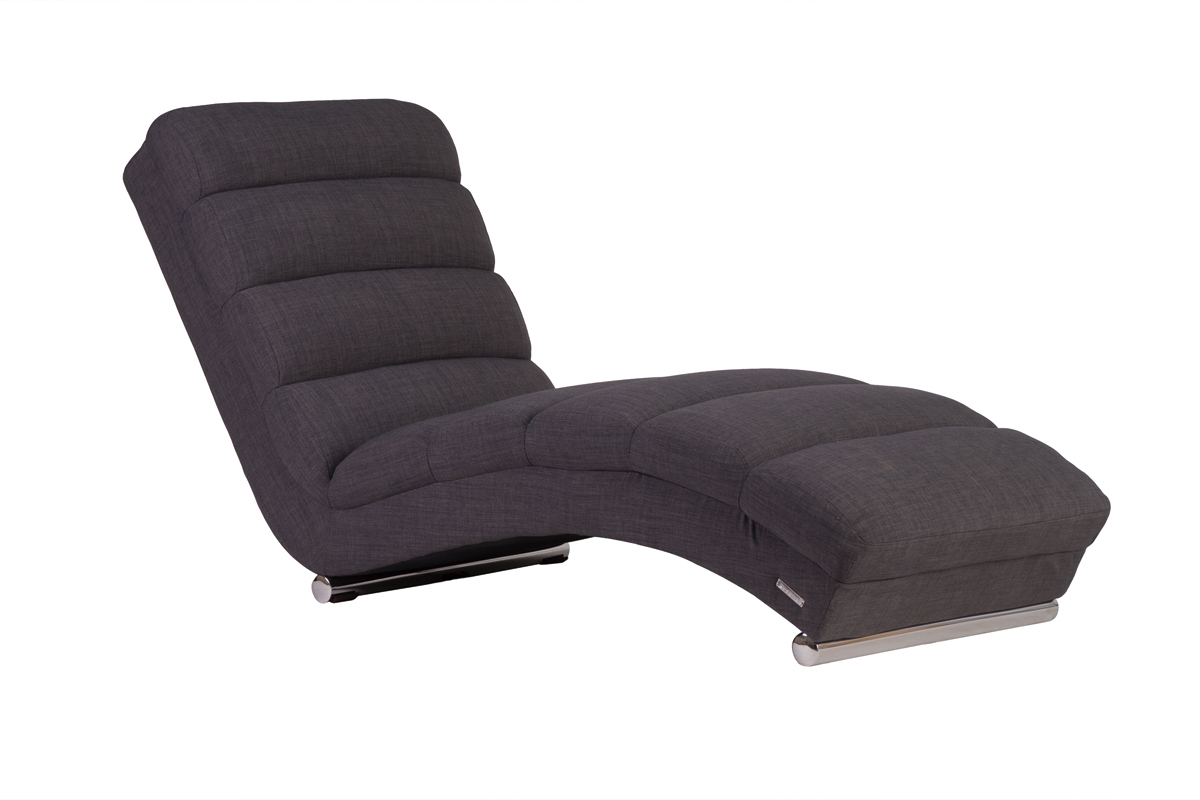 Chaise longue / fauteuil design gris TAYLOR