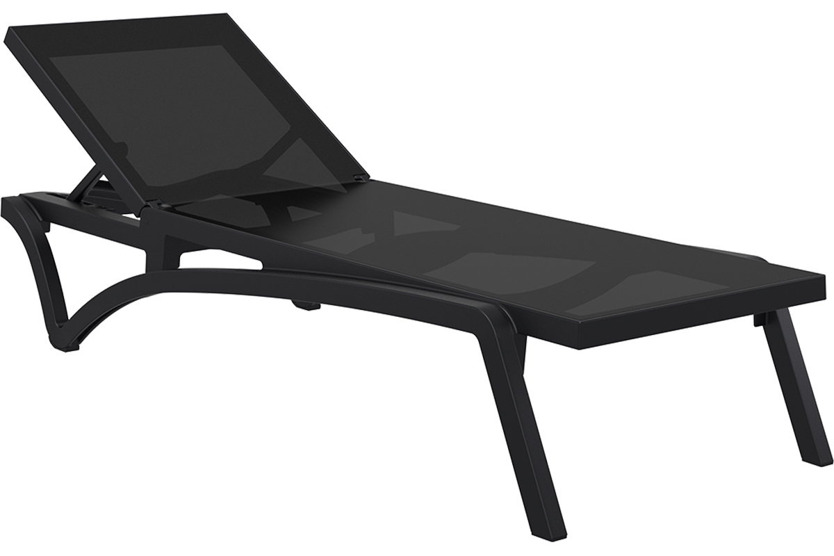 Chaise longue noir et anthracite CORAIL