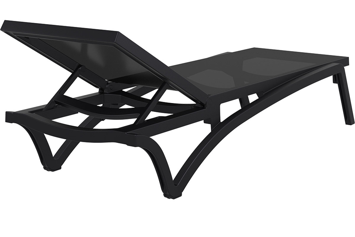 Chaise longue noir et anthracite CORAIL