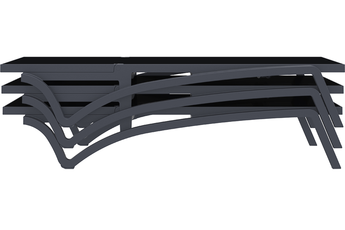 Chaise longue noir et anthracite CORAIL