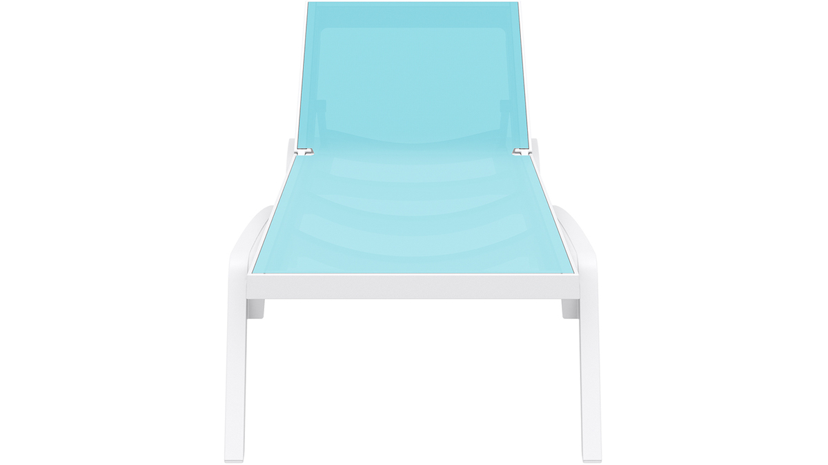 Chaise longue turquoise et blanc CORAIL