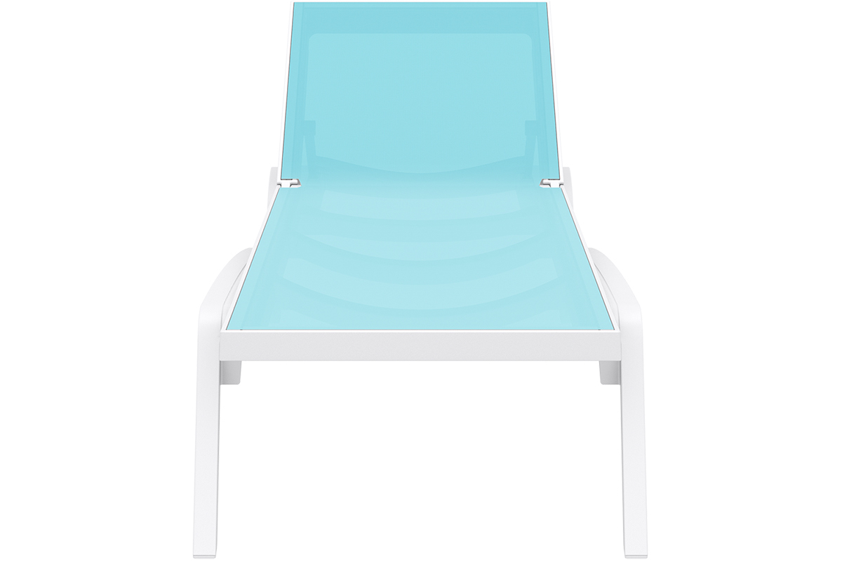 Chaise longue turquoise et blanc CORAIL