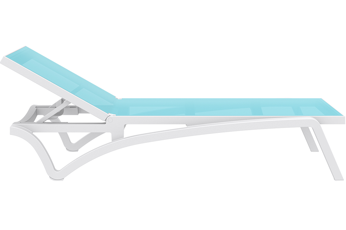 Chaise longue turquoise et blanc CORAIL