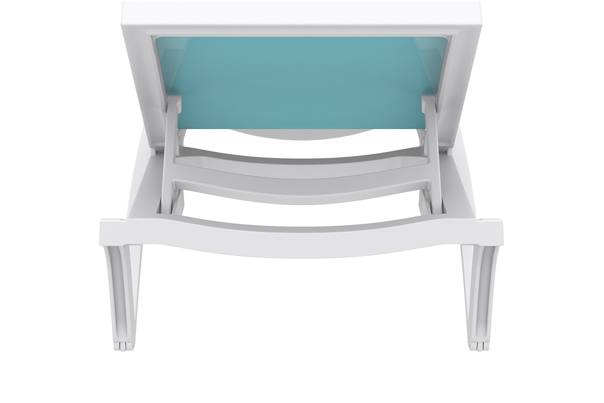 Chaise longue turquoise et blanc CORAIL