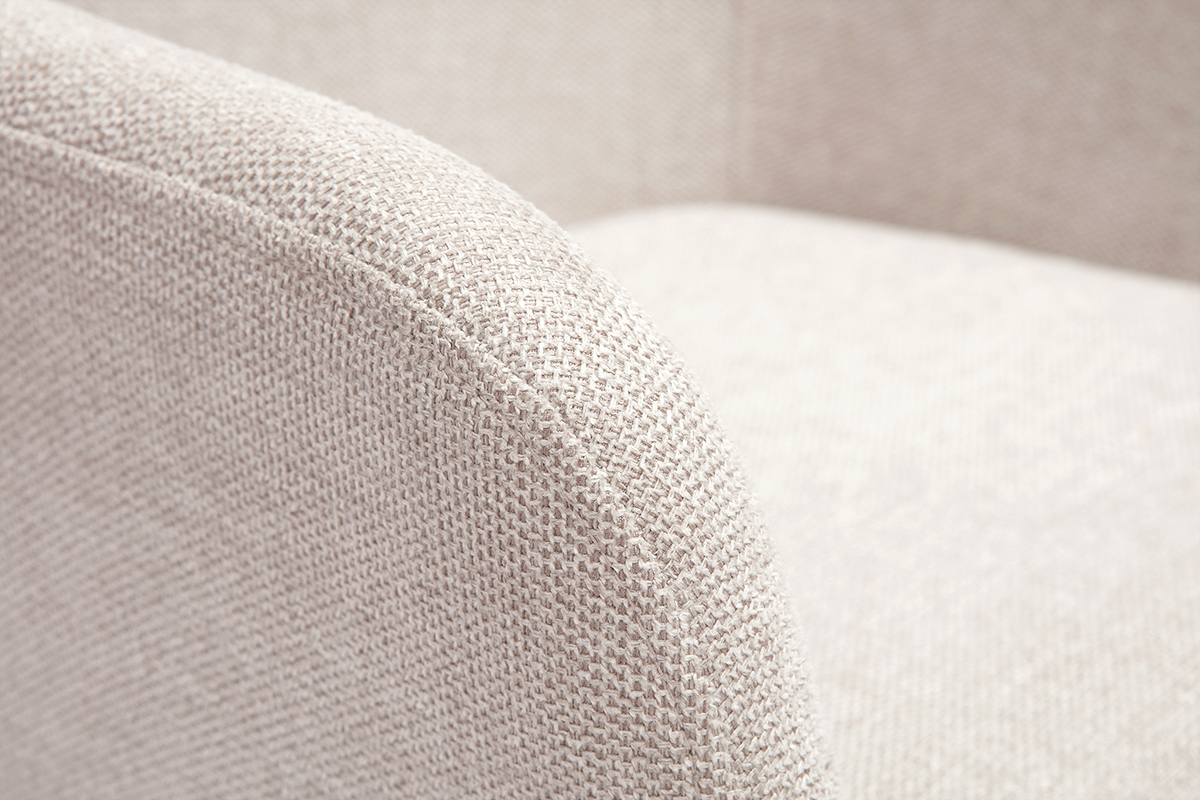 Chaise pivotante 360 en tissu effet velours textur beige et mtal noir AMIKA