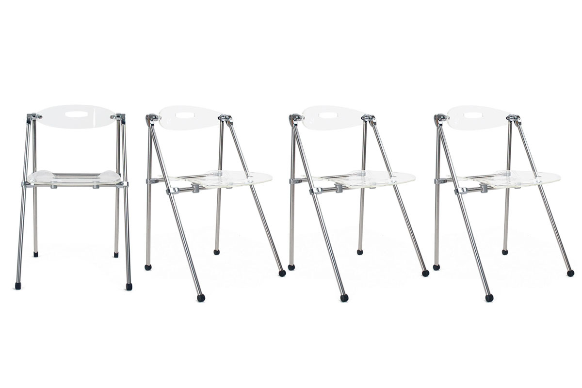 Chaise plexiglas pliante transparent JULIE (lot de 4)