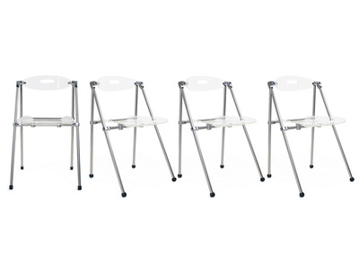 Chaise plexiglas pliante transparent JULIE (lot de 4)
