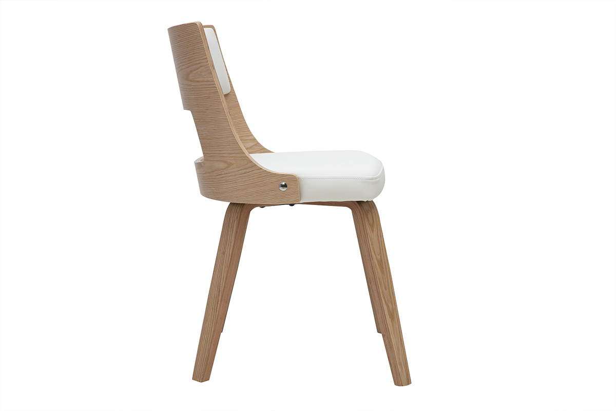 Chaise scandinave blanc et bois clair GARBO