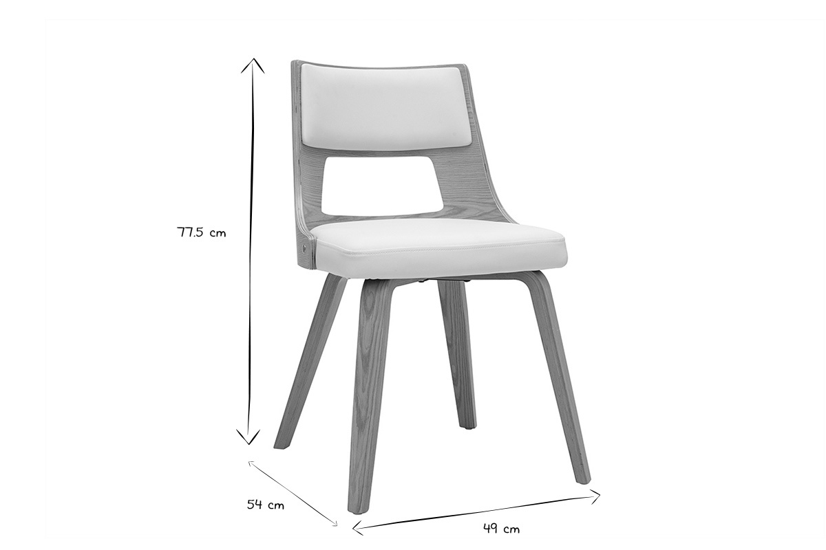 Chaise scandinave blanc et bois clair GARBO
