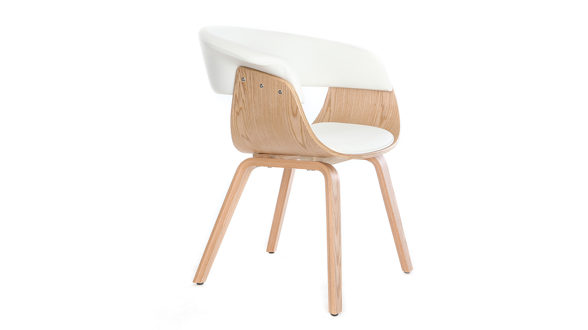 Chaise scandinave blanc et bois clair OKTAV