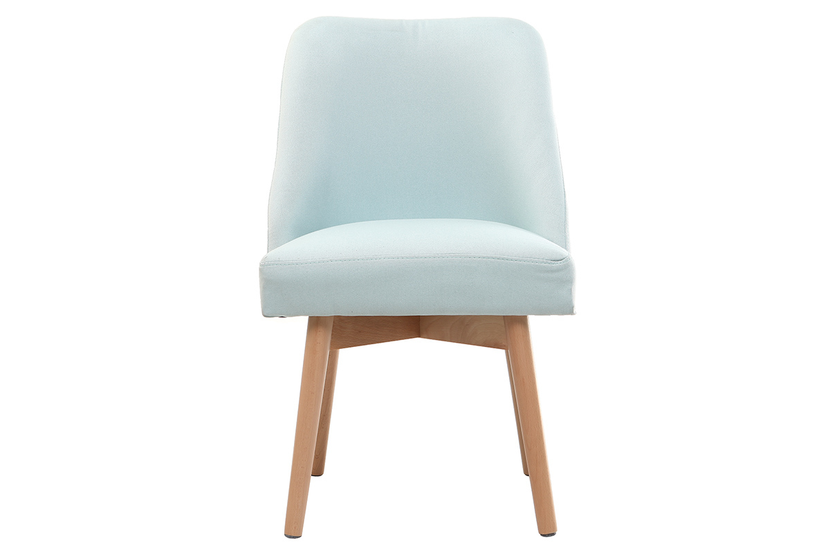 Chaise scandinave en tissu menthe � l'eau et bois clair LIV