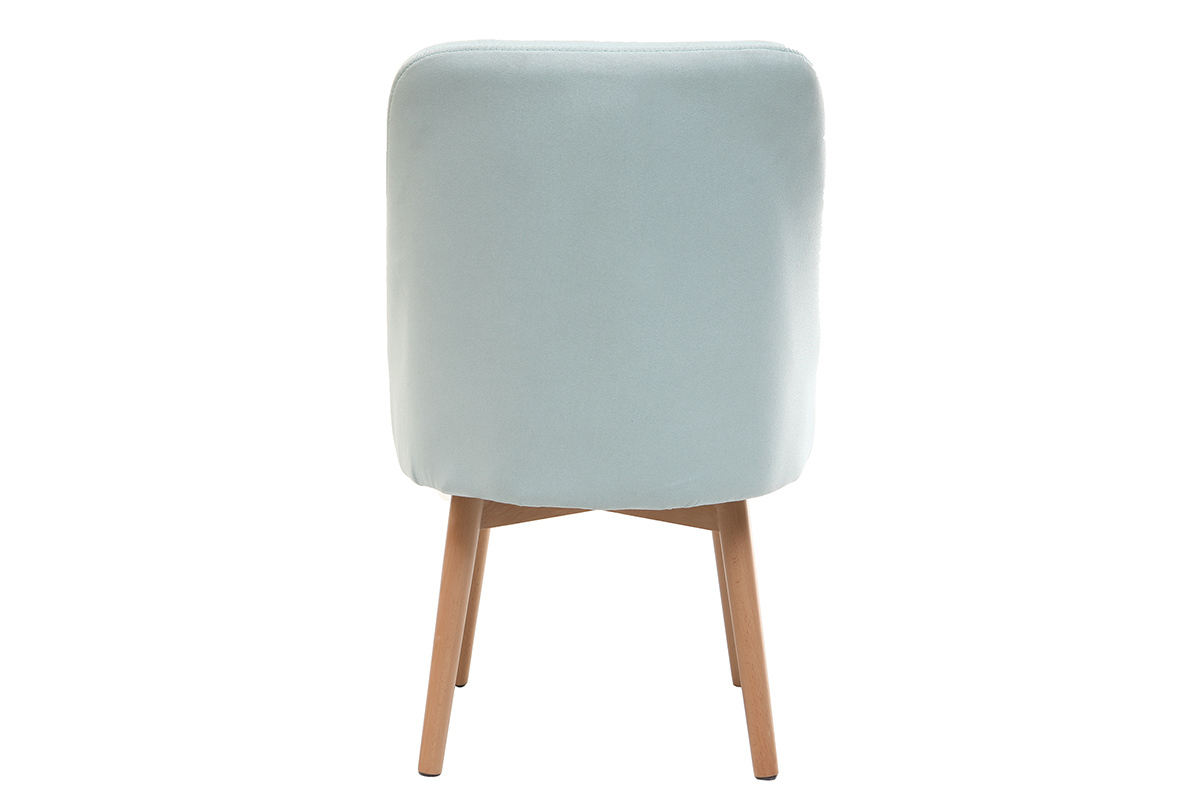 Chaise scandinave en tissu menthe � l'eau et bois clair LIV