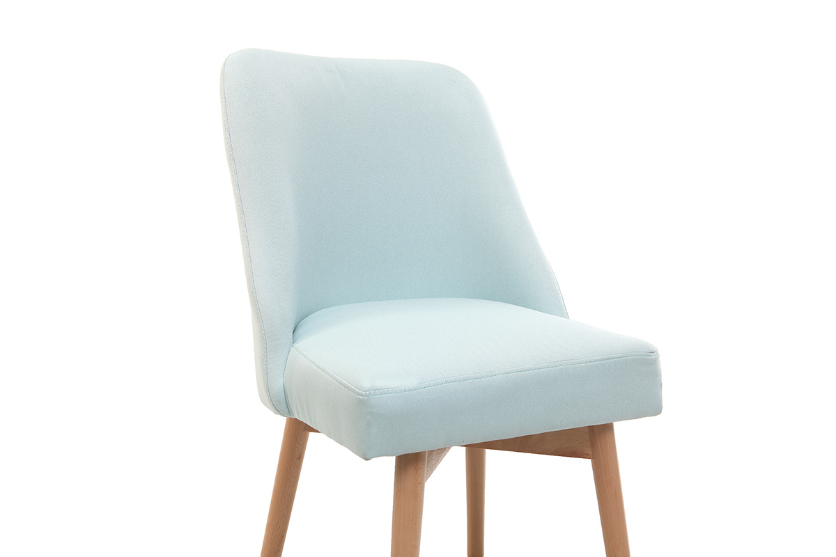 Chaise scandinave en tissu menthe � l'eau et bois clair LIV