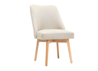 Chaise scandinave en tissu naturel et bois clair LIV