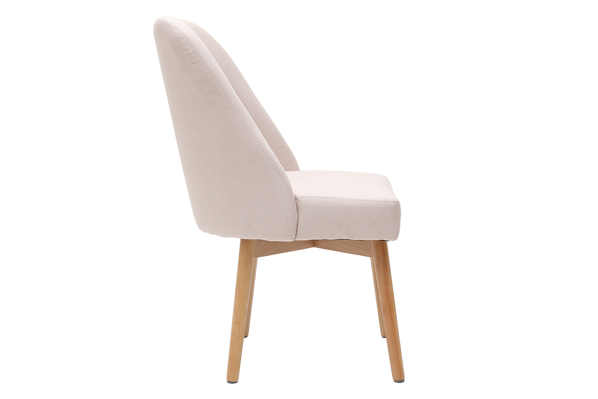 Chaise scandinave en tissu rose LIV