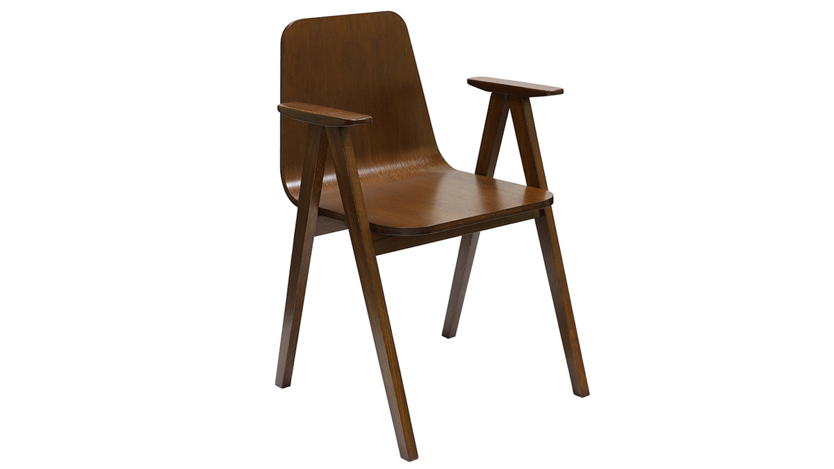 Chaise vintage en bois fonc OLYA