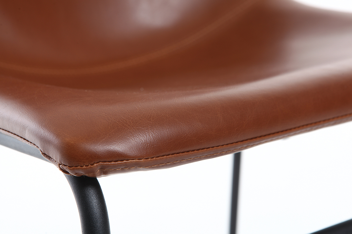 Chaise vintage marron clair et m�tal NEW ROCK