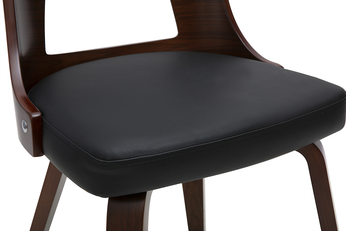 Chaise vintage noir et bois fonc GARBO