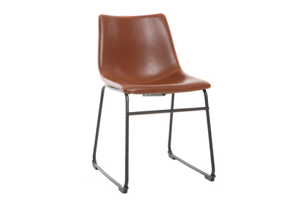 Chaise vintage PU marron clair NEW ROCK