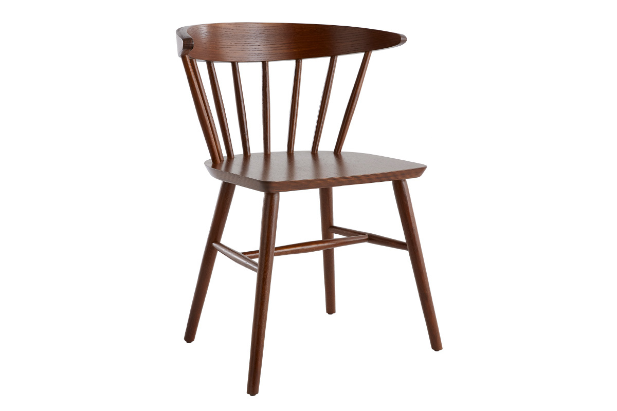 Chaises  barreaux en bois fonc (lot de 2) DARIA