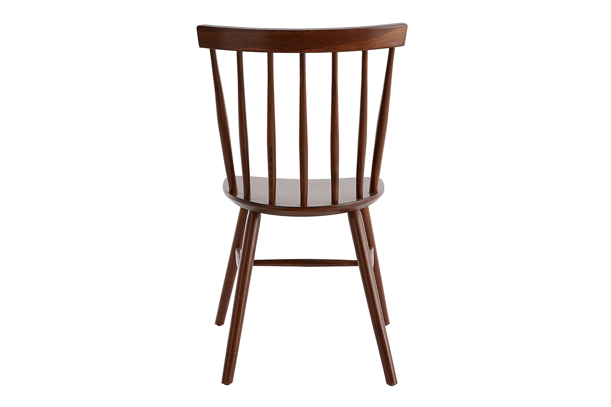 Chaises  barreaux en bois fonc noyer (lot de 2) COLBERT
