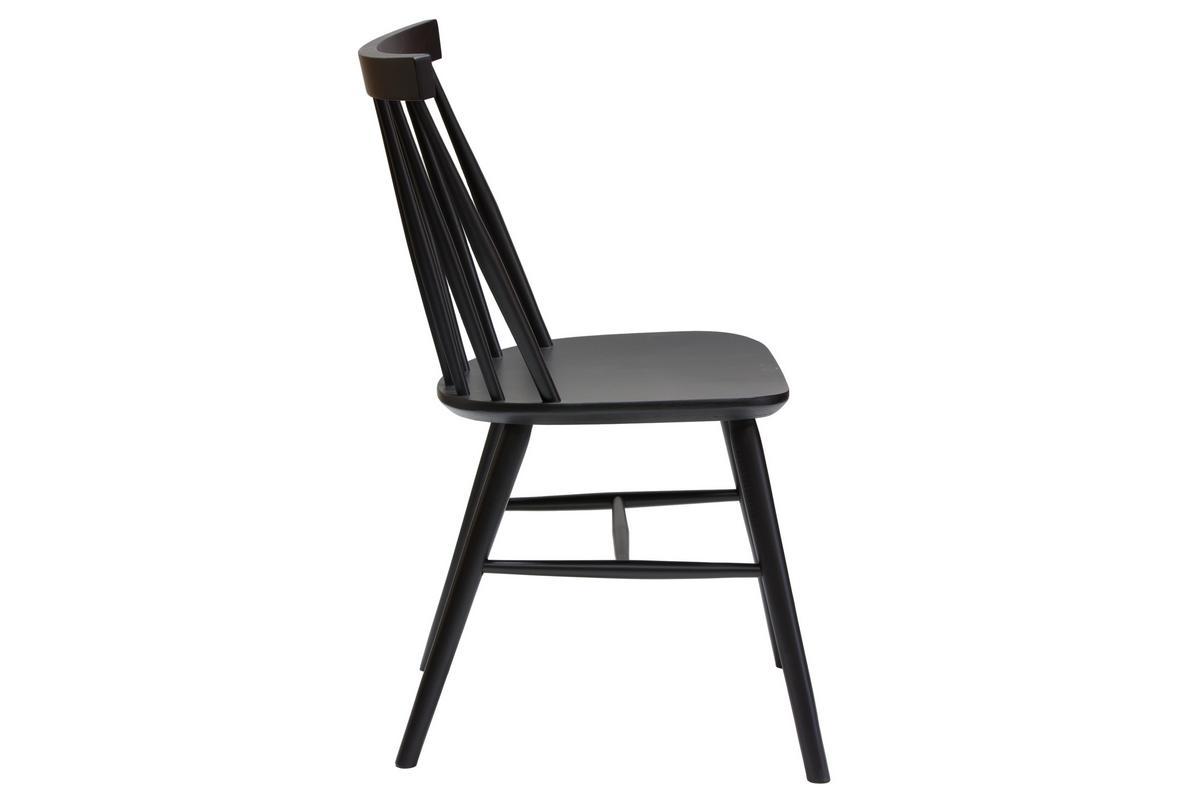 Chaises  barreaux en bois noir (lot de 2) COLBERT