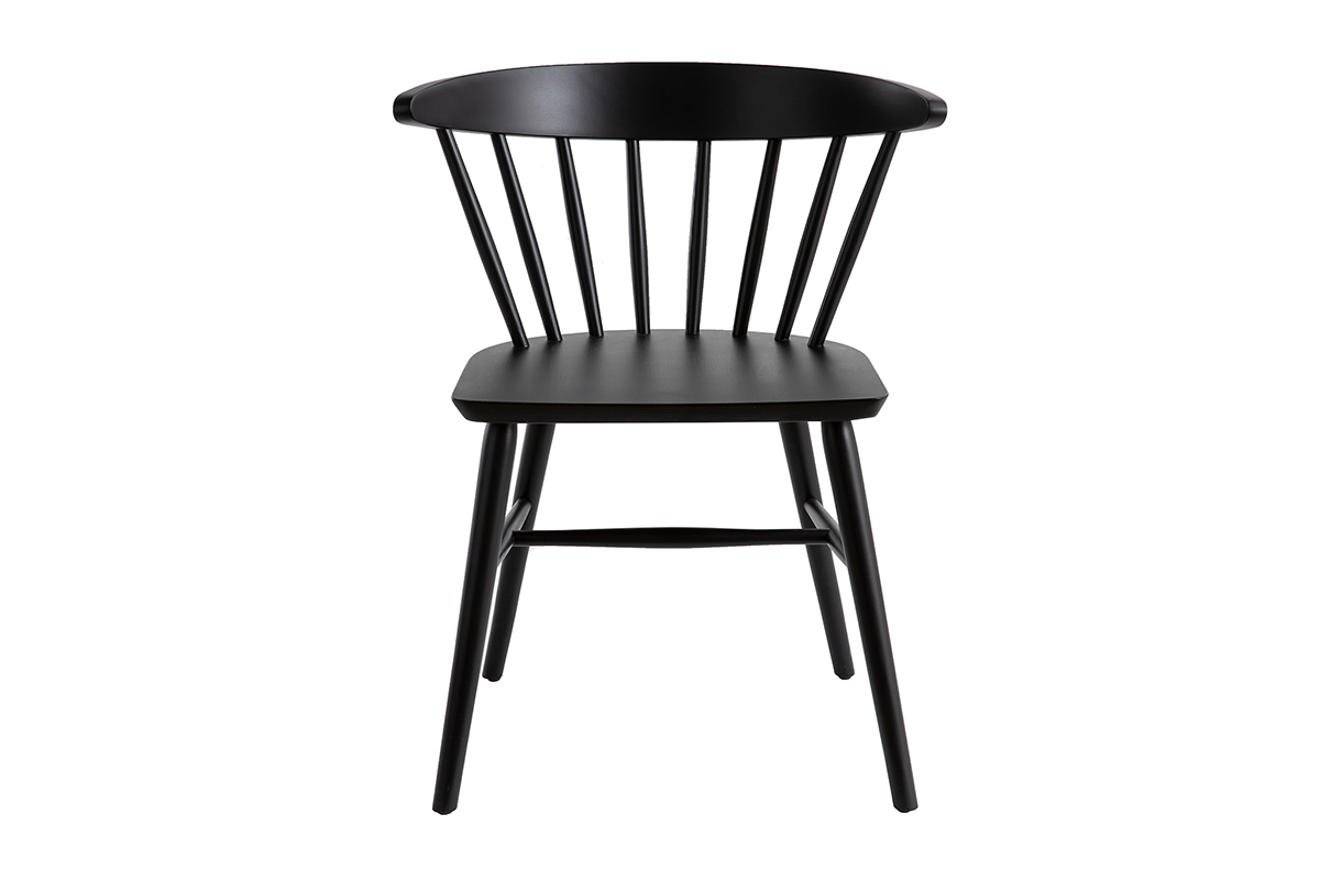 Chaises  barreaux en bois noir (lot de 2) DARIA