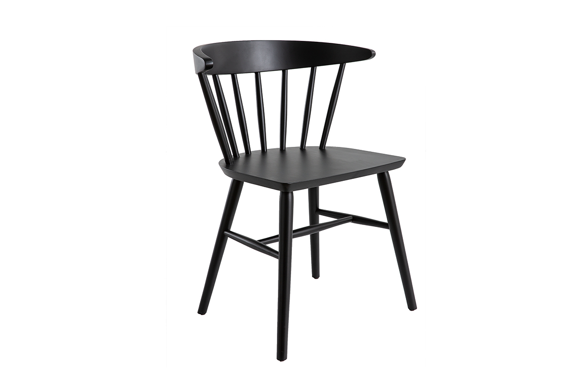 Chaises  barreaux en bois noir (lot de 2) DARIA