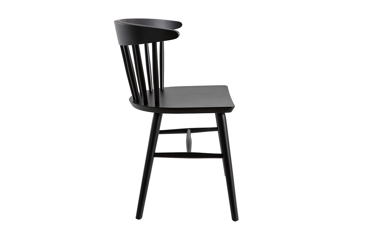 Chaises  barreaux en bois noir (lot de 2) DARIA