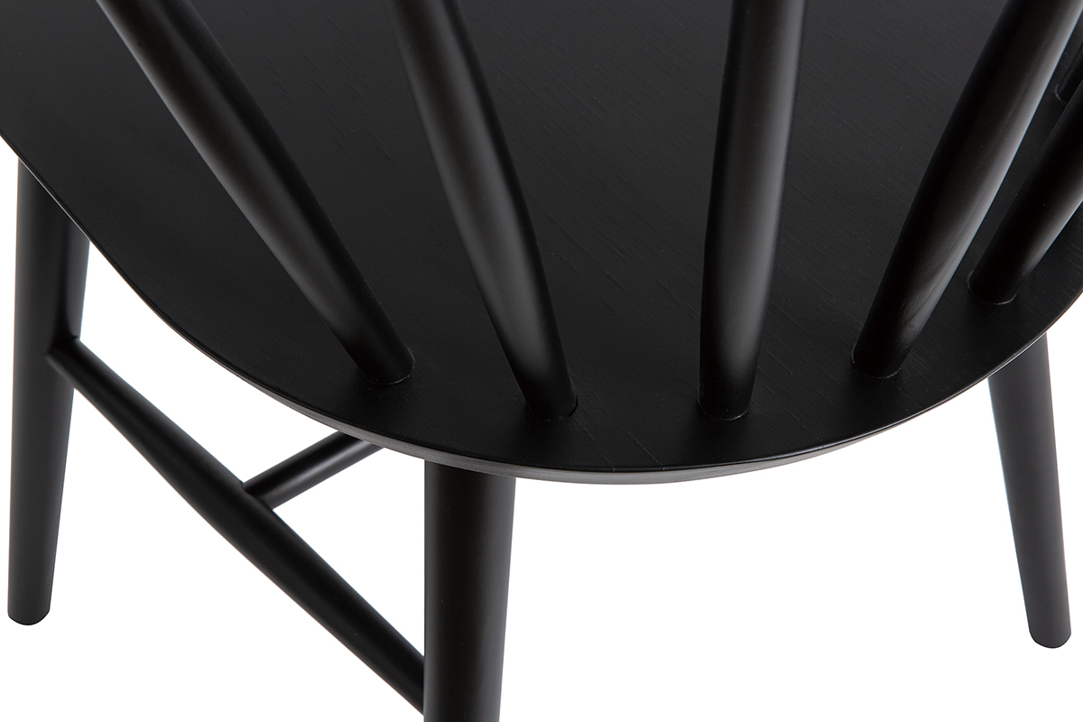 Chaises  barreaux en bois noir (lot de 2) DARIA