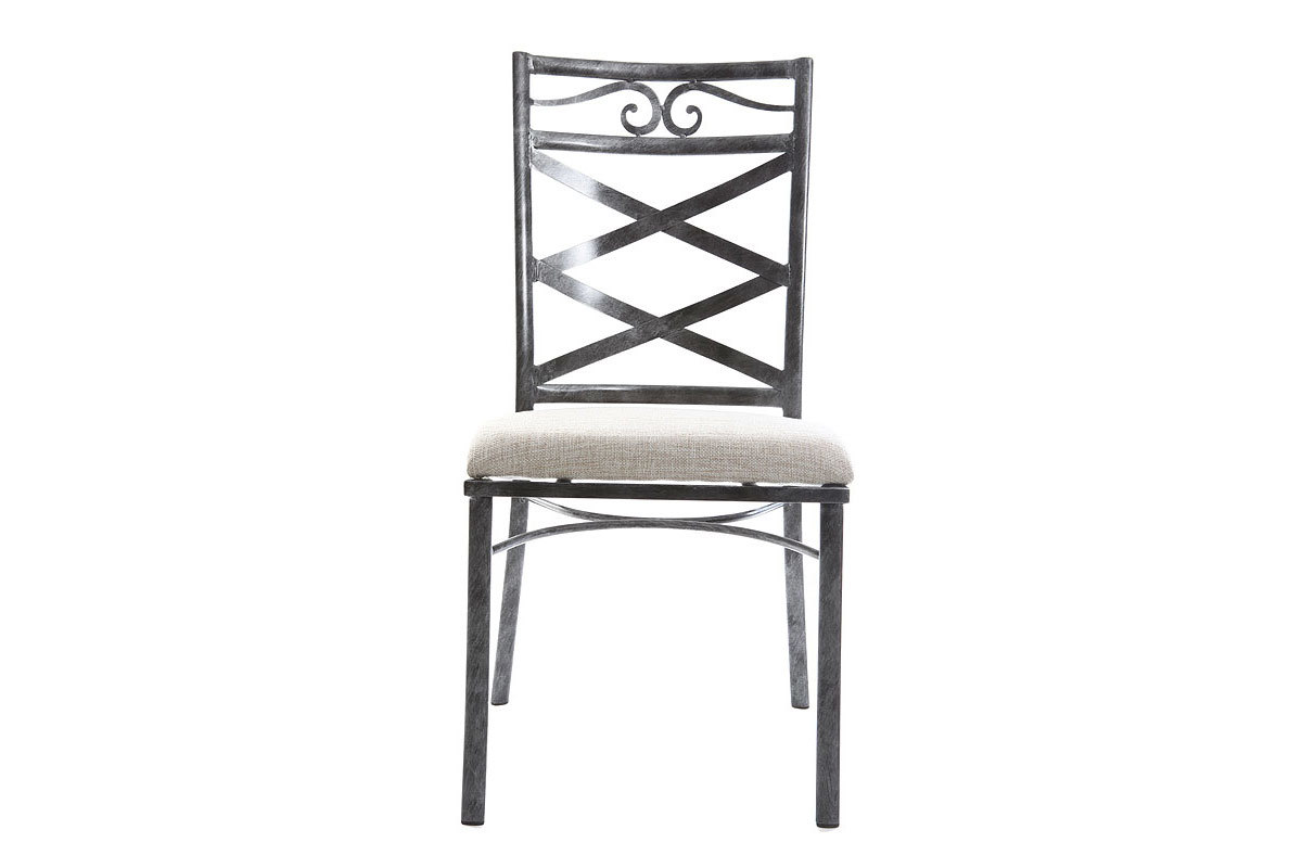 Chaises baroques noires mtal (lot de 2) VENEZIA