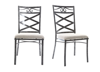 Chaises baroques noires m&eacute;tal - lot de 2 VENEZIA