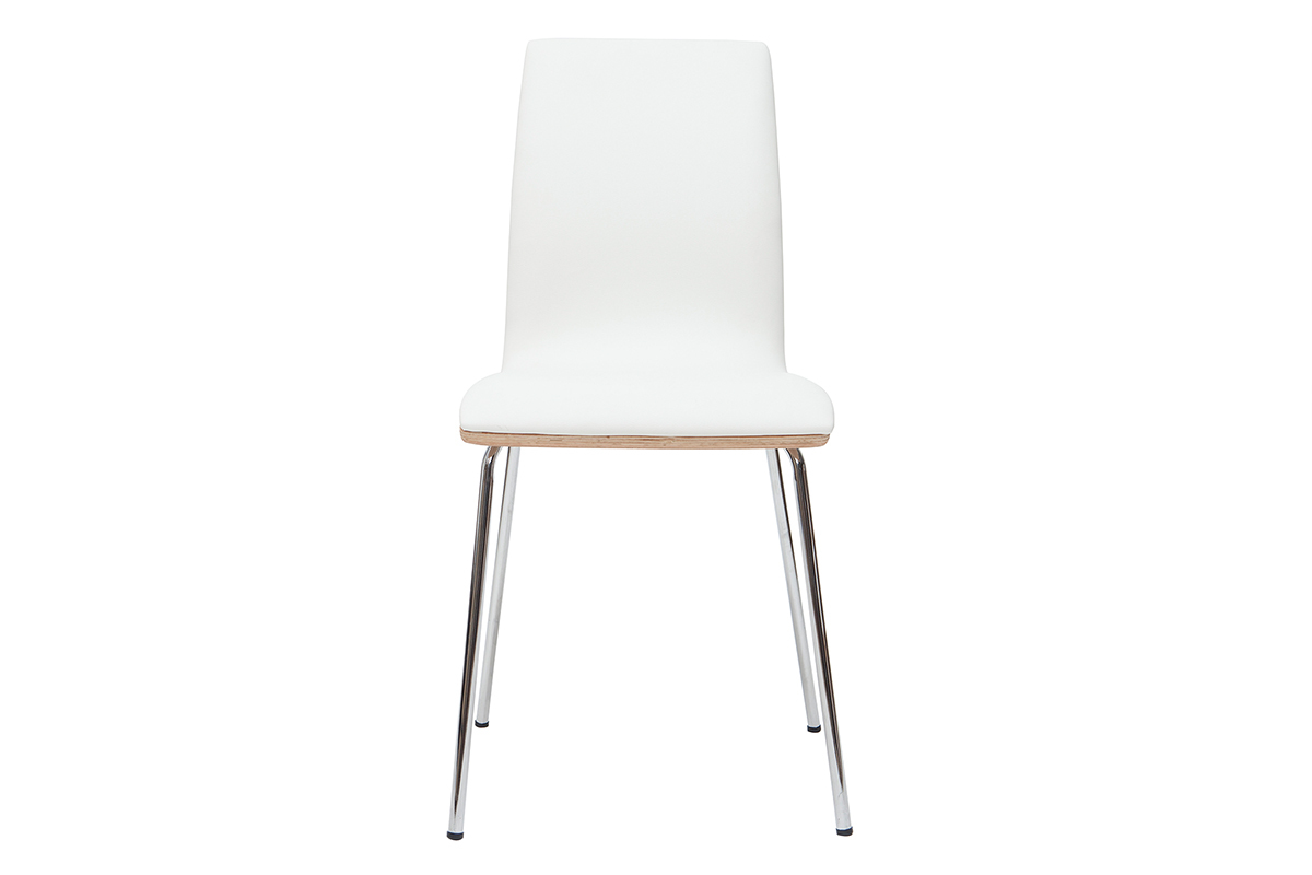 Chaises blanc et bois clair avec pieds mtal (lot de 2) DELICACY