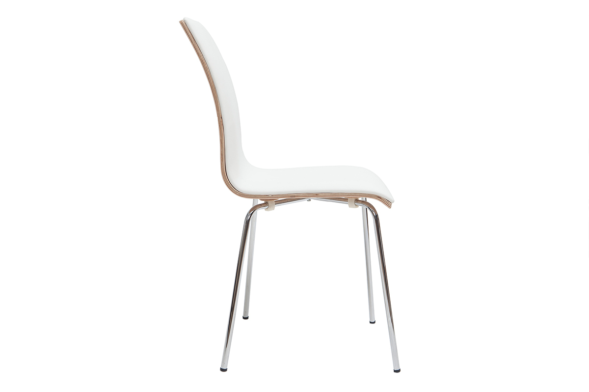 Chaises blanc et bois clair avec pieds mtal (lot de 2) DELICACY