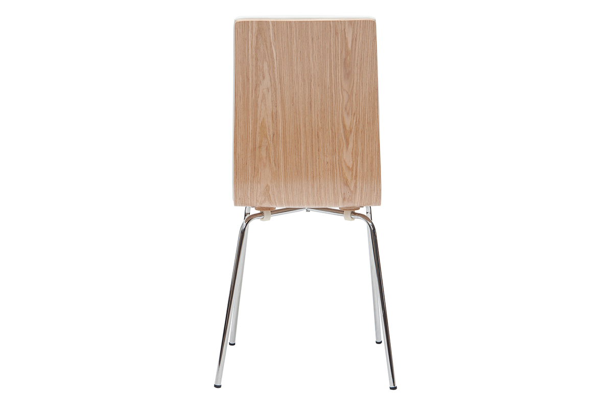 Chaises blanc et bois clair avec pieds mtal (lot de 2) DELICACY
