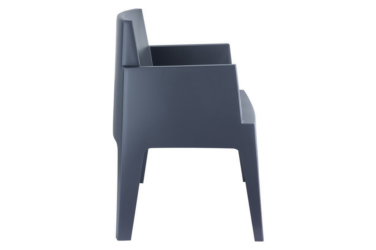 Chaises de jardin design gris fum� Lot de 4 LALI