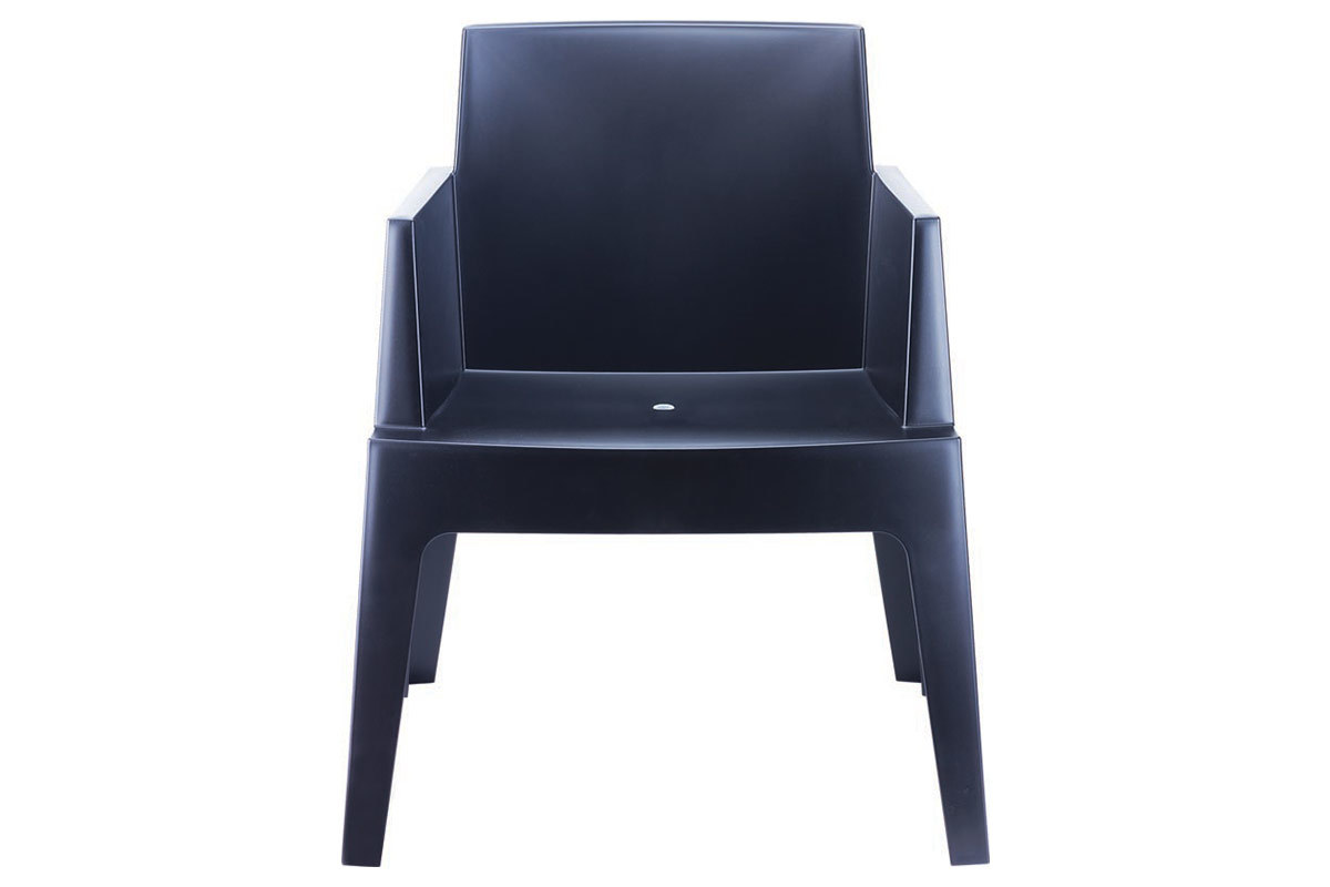 Chaises de jardin design noires Lot de 4 LALI