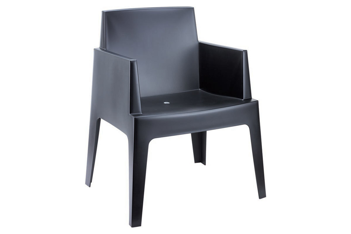 Chaises de jardin design noires Lot de 4 LALI