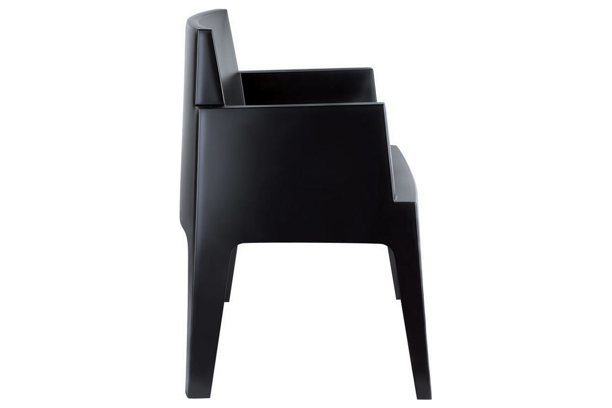 Chaises de jardin design noires Lot de 4 LALI