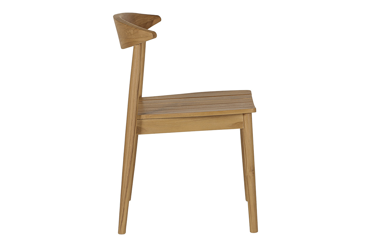 Chaises de jardin empilables en bois teck massif (lot de 2) SAGARA
