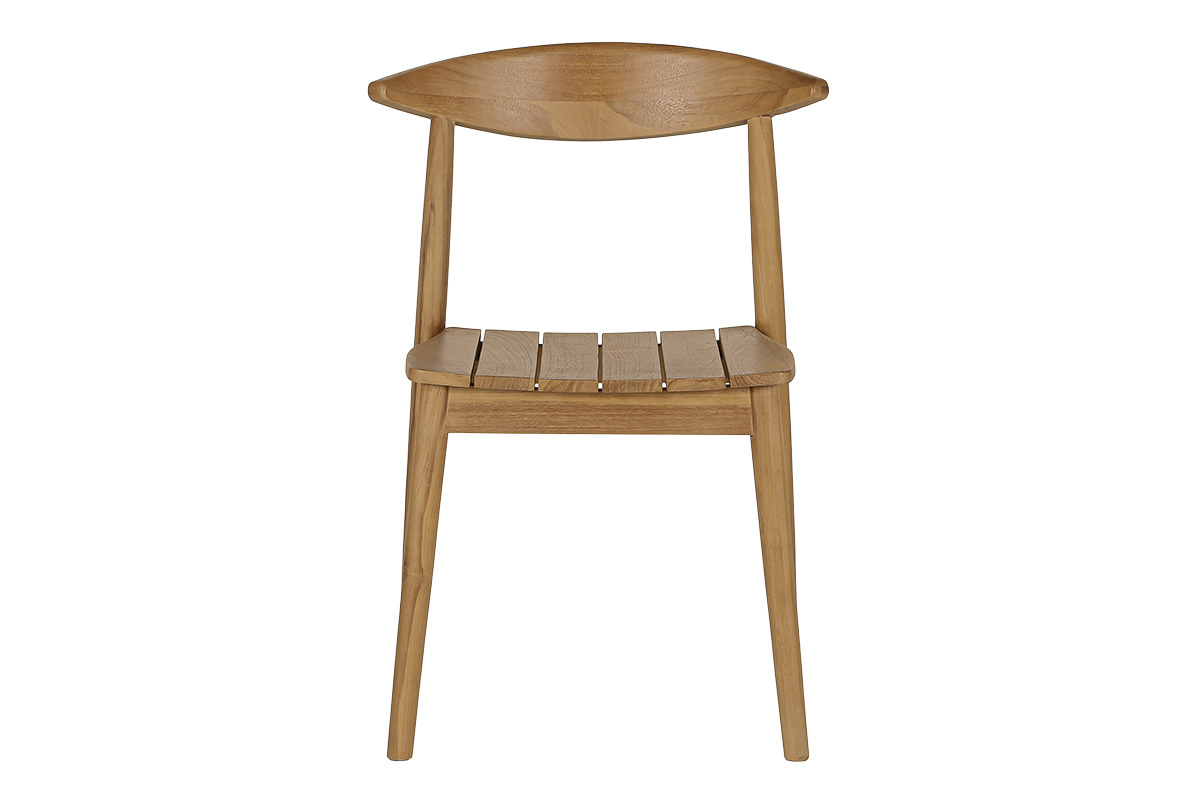 Chaises de jardin empilables en bois teck massif (lot de 2) SAGARA