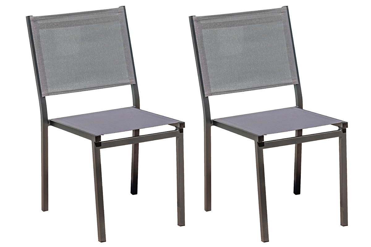 Chaises de jardin empilables grises (lot de 2) PORTOFINO