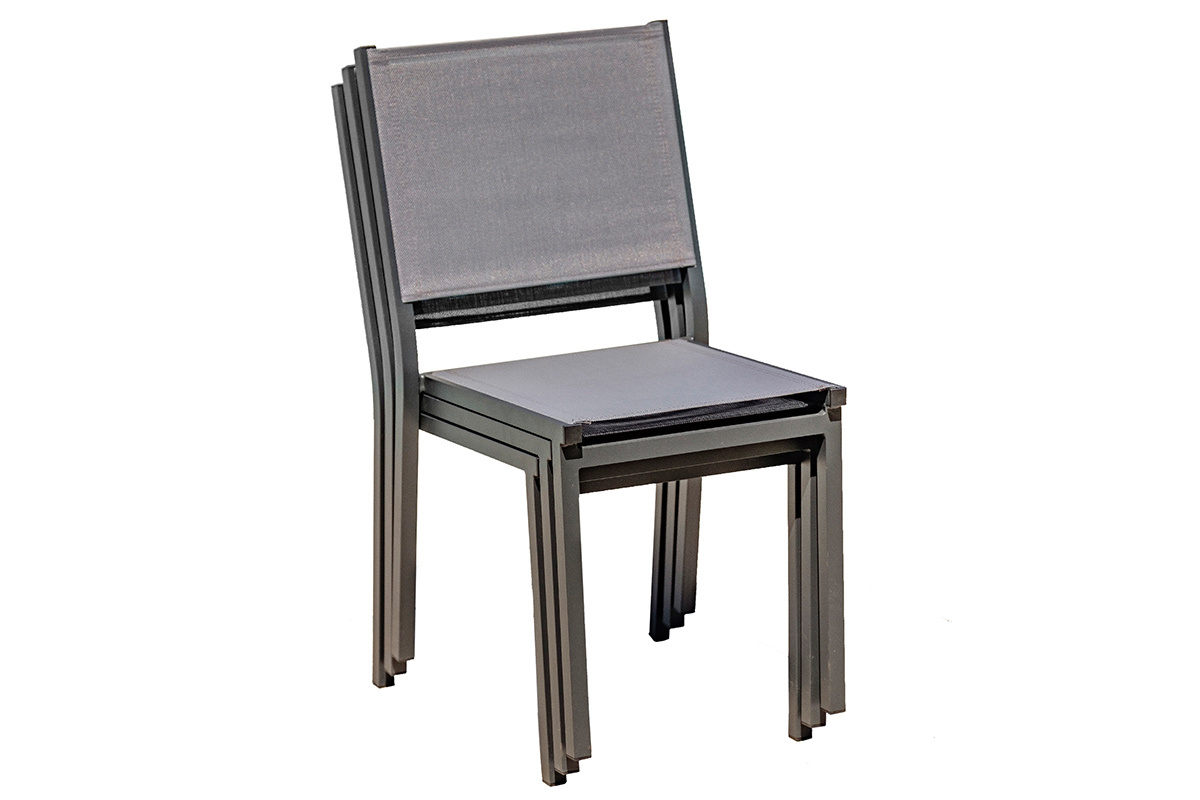 Chaises de jardin empilables grises (lot de 2) PORTOFINO