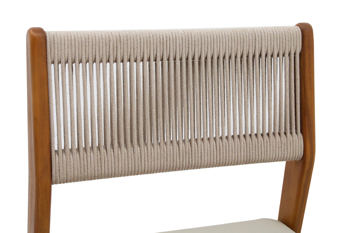 Chaises de jardin en bois massif et corde tress�e (lot de 2) ZEPHYR